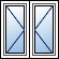 Окно двухстворчатое с двумя поворотными створками