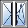 Окно двухстворчатое с поворотно-откидной и поворотной створкой